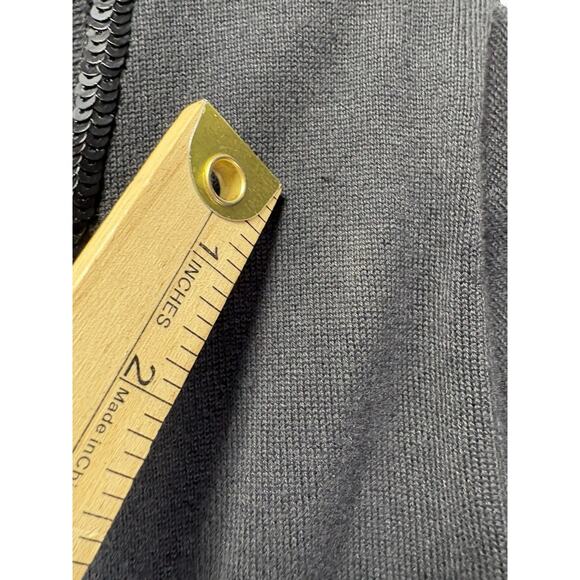 Jason Wu Large Black Cropped Open Front Sequin Cardigan Sweater Classic‎ NWT - Picture 12 of 13